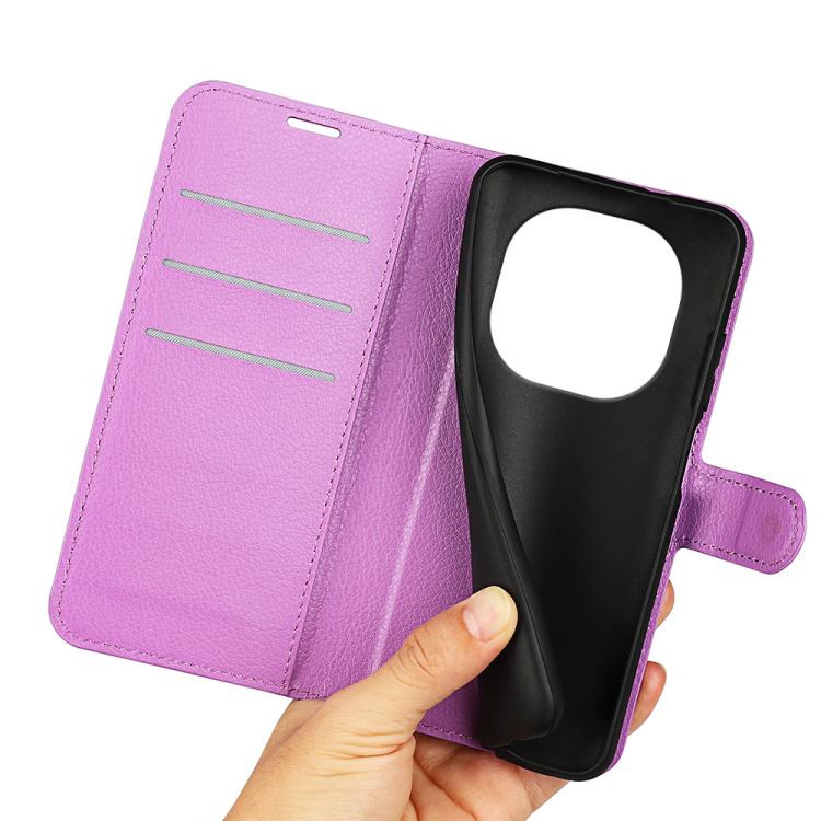 For Xiaomi Redmi Note 14 Pro 5G Litchi Texture Horizontal Flip Leather Phone Case with Holder(Purple)
