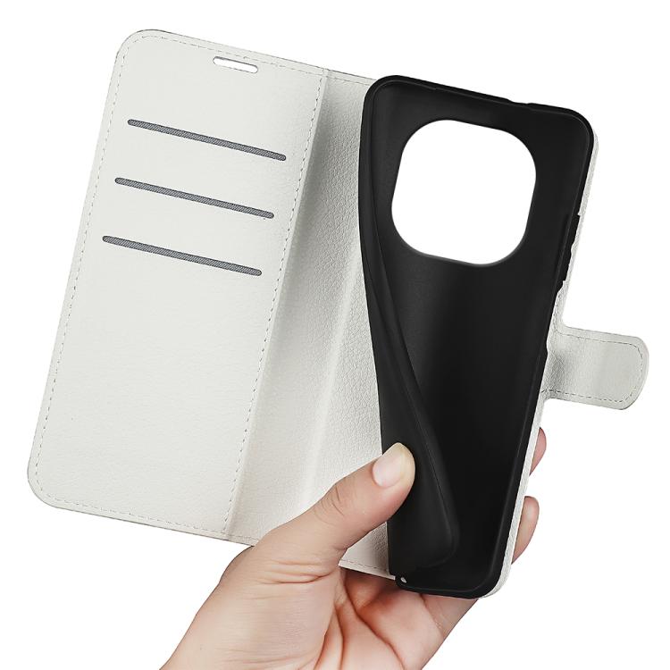 For Xiaomi Redmi Note 14 Pro+ Litchi Texture Horizontal Flip Leather Phone Case with Holder(White)