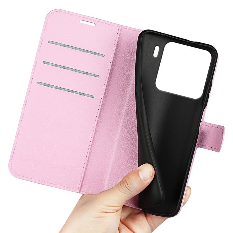 For Xiaomi 15 Litchi Texture Horizontal Flip Leather Phone Case with Holder(Pink)