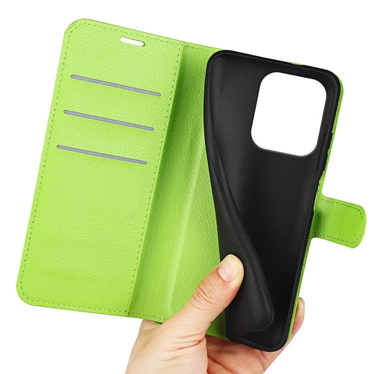 For Redmi 15C 5G / 4G EU 173mm Litchi Texture Horizontal Flip Leather Phone Case with Holder(Green)
