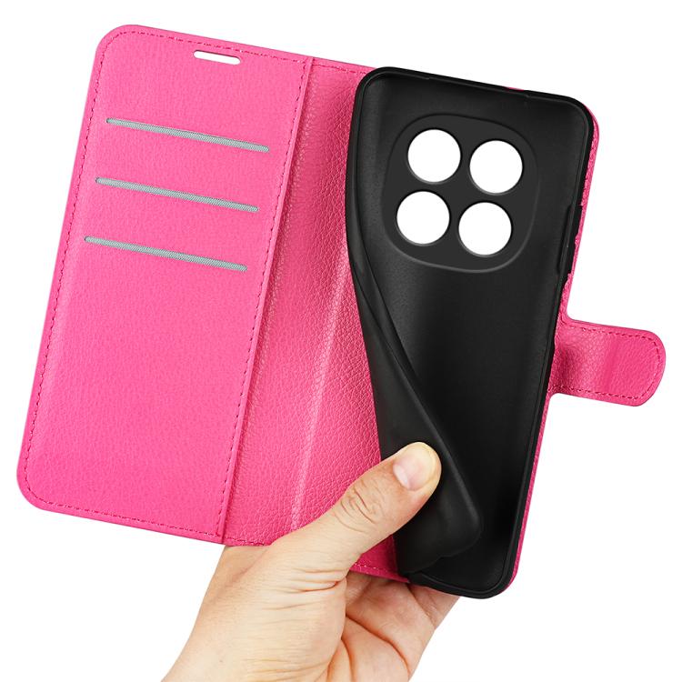 For Redmi Note 15 Pro+ Global 163.3mm Litchi Texture Horizontal Flip Leather Phone Case with Holder(Rose Red)