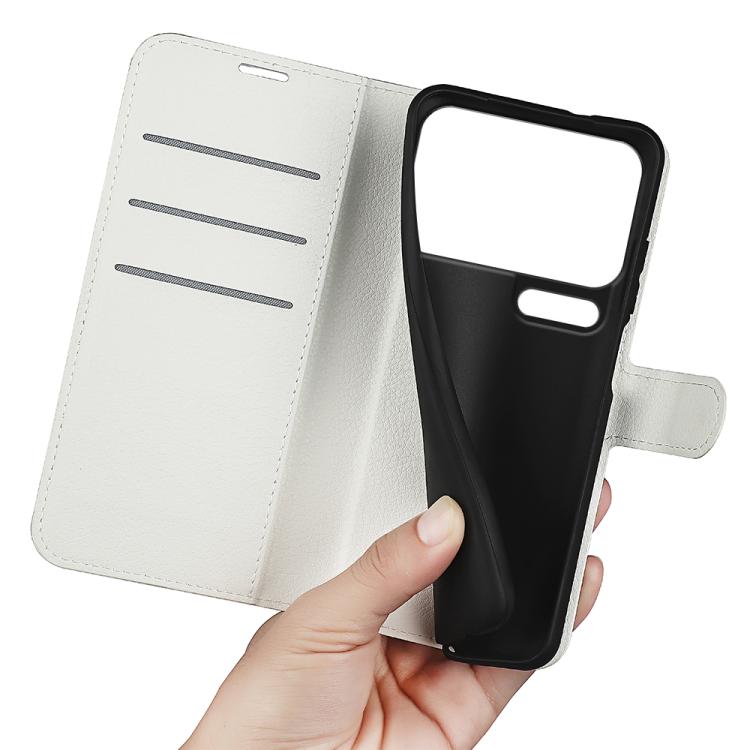 For Xiaomi 17 Pro Max Litchi Texture Horizontal Flip Leather Phone Case with Holder(White)
