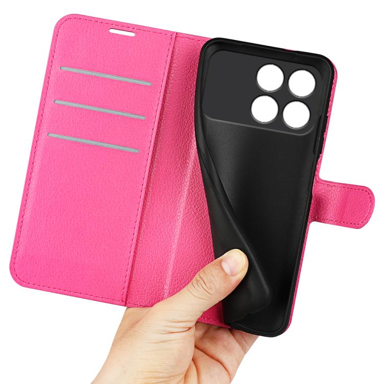 For Xiaomi Poco F8 Pro 5G Litchi Texture Horizontal Flip Leather Phone Case with Holder(Rose Red)