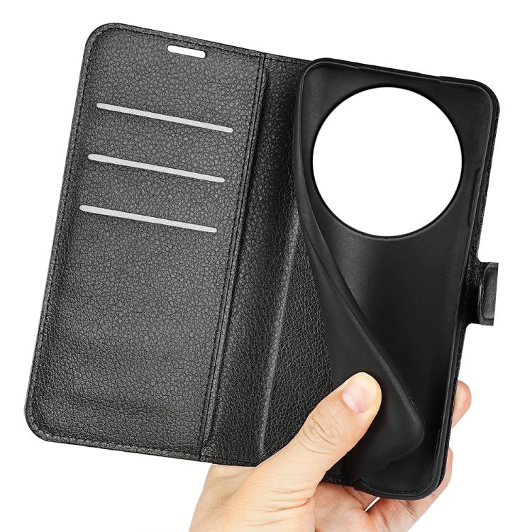 For Xiaomi 17 Ultra Litchi Texture Horizontal Flip Leather Phone Case with Holder(Black)