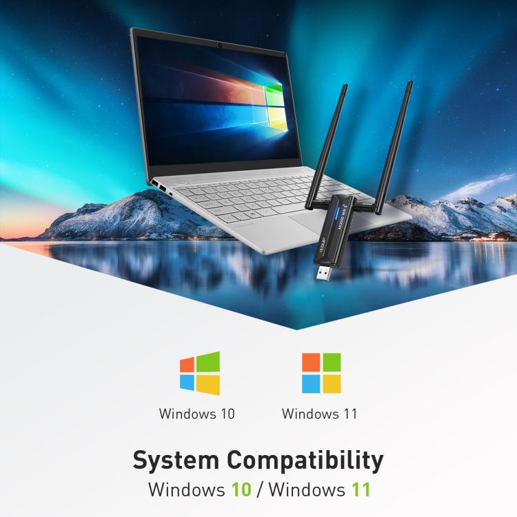 EDUP EP-AX1672 AX3000 USB 3.0 Wireless WiFi 6E Adapter 802.11g High Power Wireless USB Adapter 2.4GHz & 5GHz & 6GHz with Chipset MT7621AU - 7