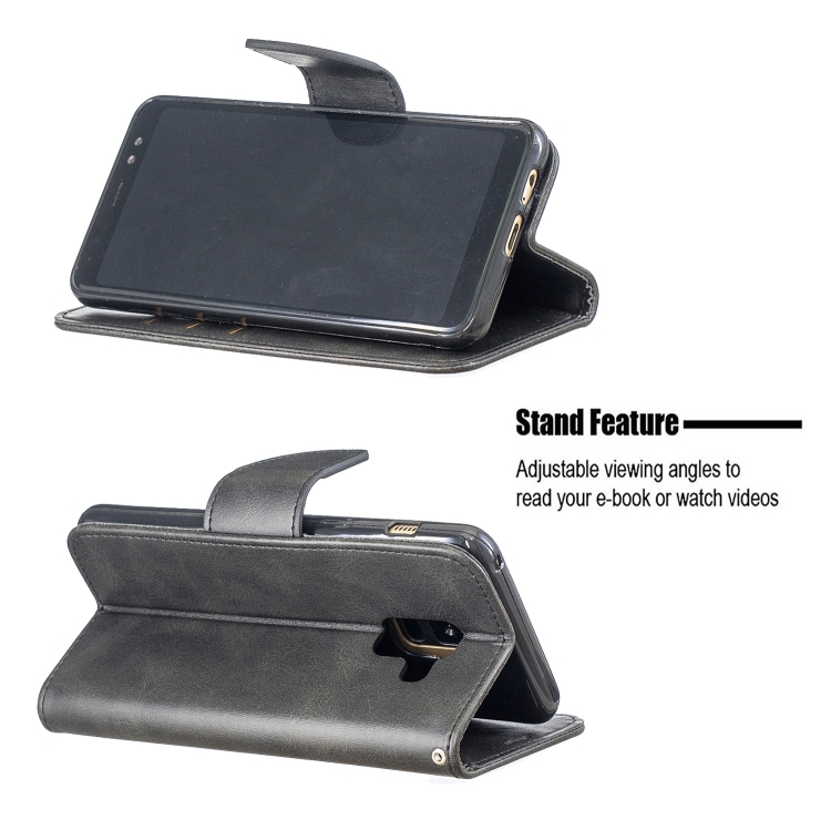 Retro Lambskin Texture Pure Color Horizontal Flip PU Leather Case for Galaxy A8 2018 & A530, with Holder & Card Slots & Wallet & Lanyard(Black) Retro Lambskin Texture Pure Color Horizontal Flip PU Leather Case for Galaxy A8 2018 & A530, with Holder & Card Slots & Wallet & Lanyard(Black)