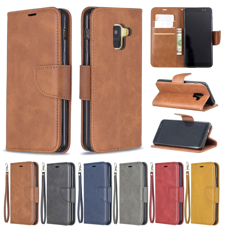 Retro Lambskin Texture Pure Color Horizontal Flip PU Leather Case for Galaxy A8 2018 & A530, with Holder & Card Slots & Wallet & Lanyard(Black) Retro Lambskin Texture Pure Color Horizontal Flip PU Leather Case for Galaxy A8 2018 & A530, with Holder & Card Slots & Wallet & Lanyard(Black)