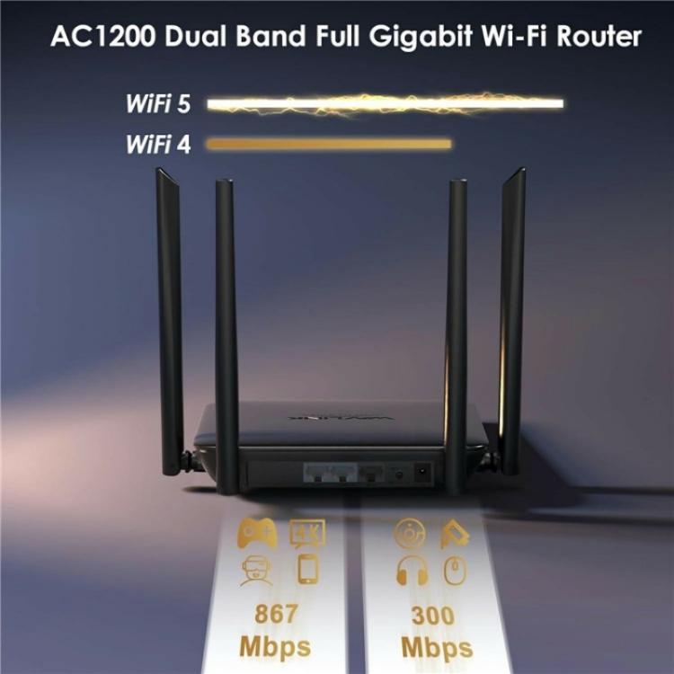 WAVLINK WN530HG4 Home Gigabit Ethernet MU-MIMO Router AC1200 Dual Band ...