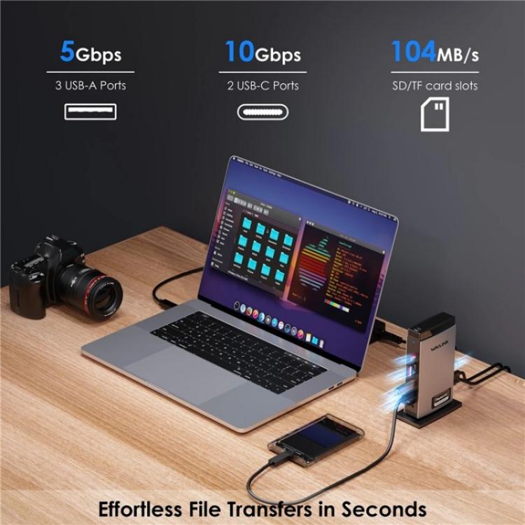 WAVLINK WL-UG69PD13Pro DisplayLinkドッキングステーション 15 in 1