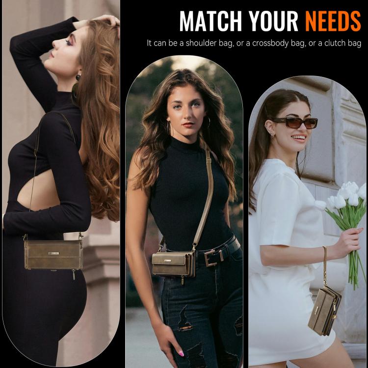 For Samsung Galaxy S25+ / S24+ 5G CaseMe C39 RFID Blocking Zipper Wallet Leather Phone Case with Crossbody Strap(Coffee)