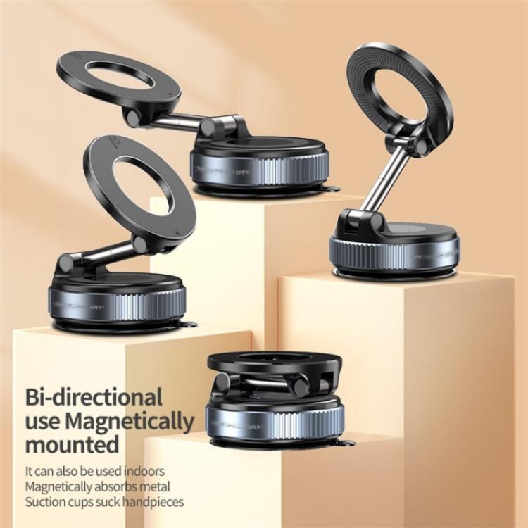 K007 Dashboard Stand 360 Degree Rotation Car Suction Cup Base Magnetic Mount Phone Holder(Black) - B5