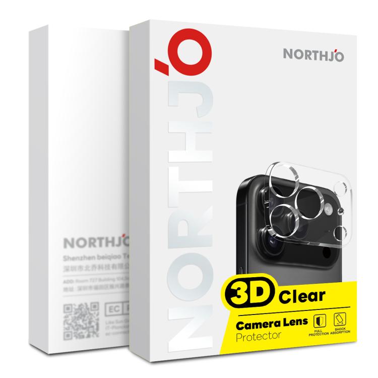 For iPhone 18 Pro Max 2pcs NORTHJO Camera Lens Protector 3D HD Tempered Glass Film(Clear)