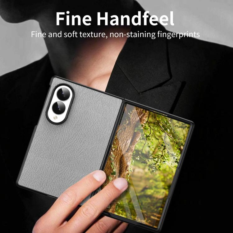 For Galaxy Z Fold8 5G Tree Bark Leather Shockproof Phone Case(Brow)