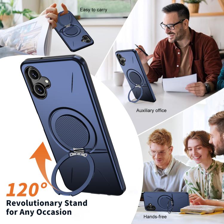 For Galaxy A06 4G / 5G Kalebol Magnetic MagSafe Rotation Holder PC Phone Case(Blue)