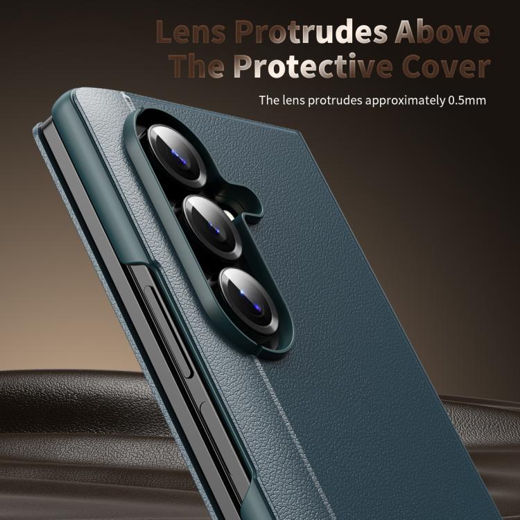 For Galaxy Z Fold5 Smart View Window Leather Phone Case(Black)