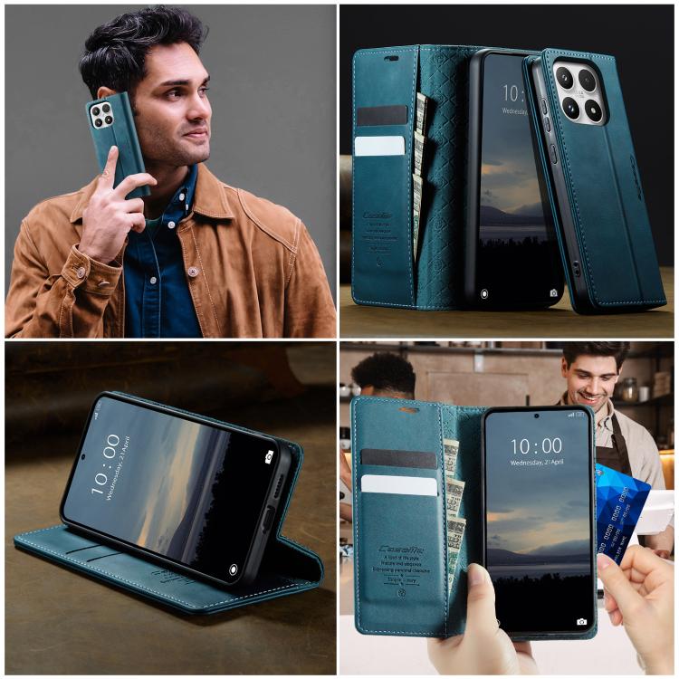 For Xiaomi 17 CaseMe 033 Calf Leather Lining Microfibre RFID Blocking Phone Case(Green)