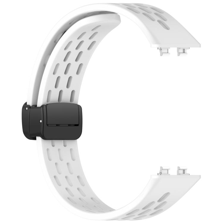 For Huawei Band 11 / Band 11 Pro Foldable Magnetic Buckle Silicone Watch Band(White)