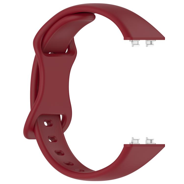 For Huawei Band 11 / Band 11 Pro Slim Butterfly Clasp Solid Color Silicone Watch Band(Wine Red)
