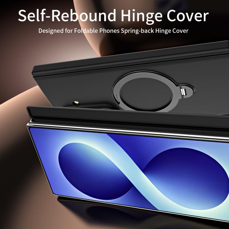 For Galaxy Z Fold8 Ultra 5G Jihe Magnetic Ring Holder Foldable Integrated Film Phone Case(Black)