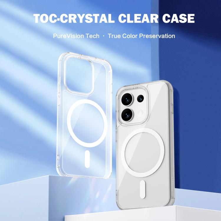 For OPPO Reno16 /16 Pro Global LeReach TOC Clear Series Dual-Composite Armor TPU + Acrylic Shockproof Magnetic Phone Case(Transparent)