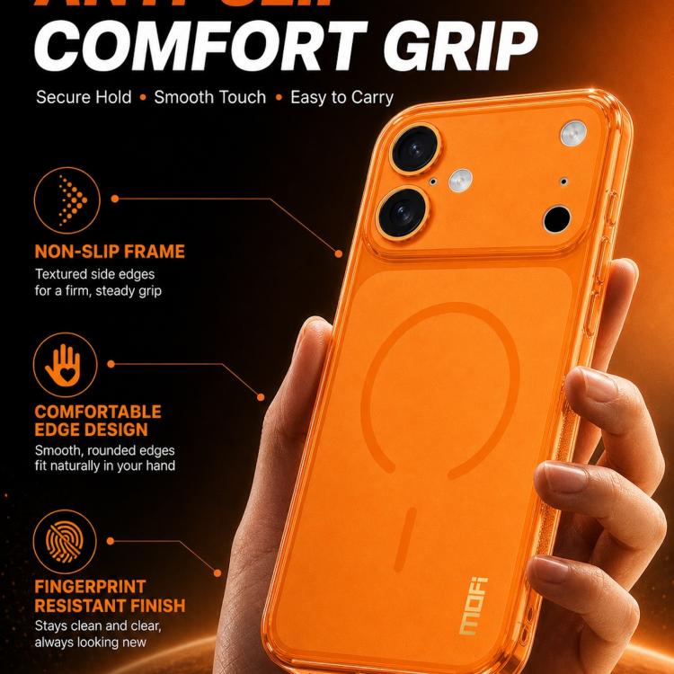For iPhone 18 MOFI Minimal Series Frosted Semi-Transparen TPU Phone Case with Lens Film(Black)