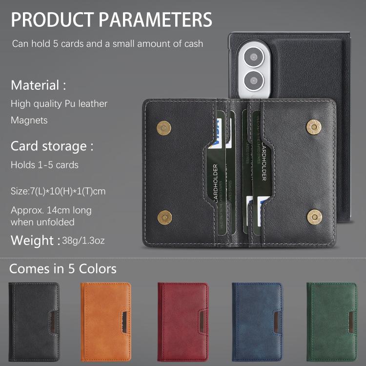 For Galaxy Z Fold8 5G Kalebol Strong MagSafe Magnetic Two-Fold Card Bag Leather Phone Case(Black)