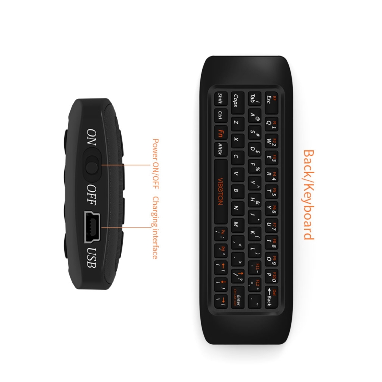 W1 PRO Mini-clavier sans fil Fly Air Mouse, 2.4 ghz, rechargeable