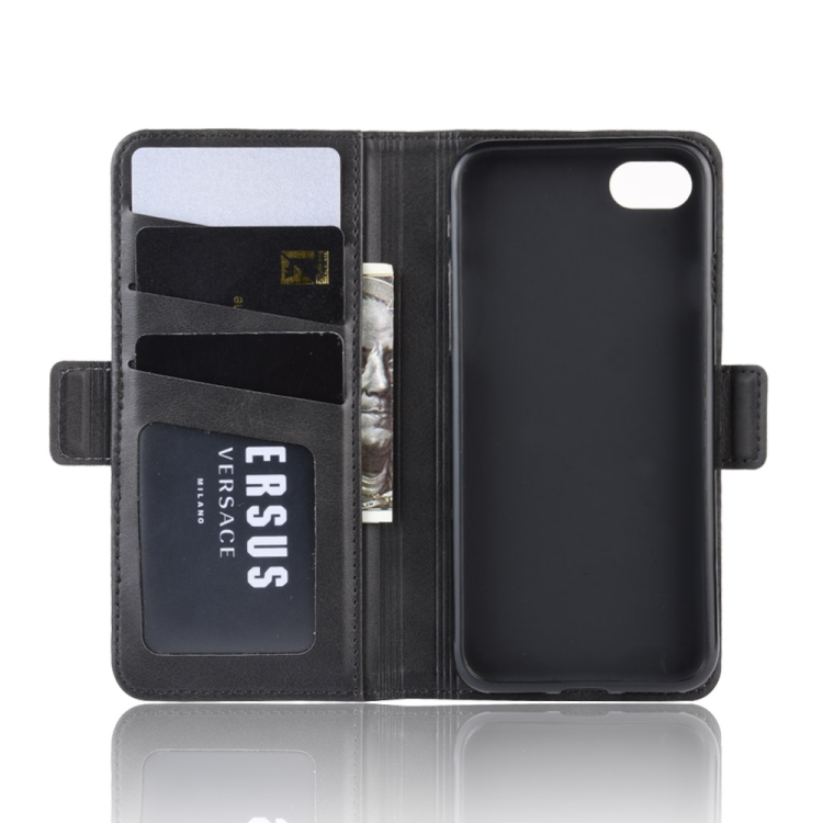 For iPhone SE 2022 / SE 2020 / 8 / 7 Dual-side Magnetic Buckle Horizontal Flip Leather Case with Holder & Card Slots & Wallet & Photo Frame(Black) For iPhone SE 2022 / SE 2020 / 8 / 7 Dual-side Magnetic Buckle Horizontal Flip Leather Case with Holder & Card Slots & Wallet & Photo Frame(Black)