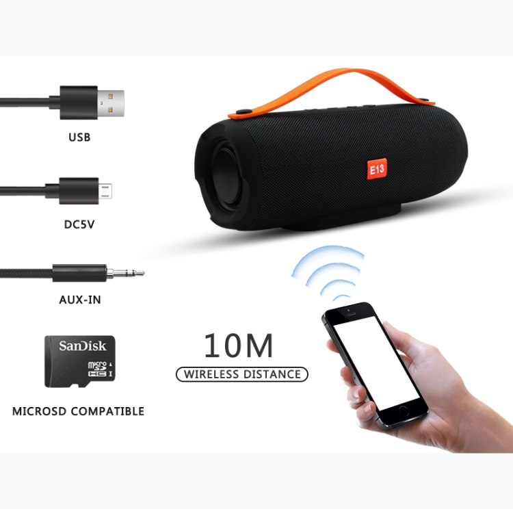 Rouge Portable Silicone Bluetooth Haut-parleur Subwoofer Stéréo Support TWS  TF AUX/USB/AUX/FM Récepteur Radio avec lampe de poche