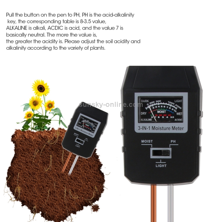 RZ97 Mini Terreno PH Umidità Umidità Misuratore Ph Meter Terreno Moisture  Monitor Igrometro Giarding Plant Agricoltura