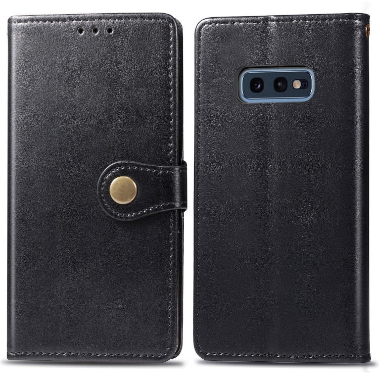 Retro Solid Color Leather Buckle Mobile Phone Protection Leather Case with Photo Frame & Card Slot & Wallet & Bracket Function for Galaxy S10e(Black) Retro Solid Color Leather Buckle Mobile Phone Protection Leather Case with Photo Frame & Card Slot & Wallet & Bracket Function for Galaxy S10e(Black)