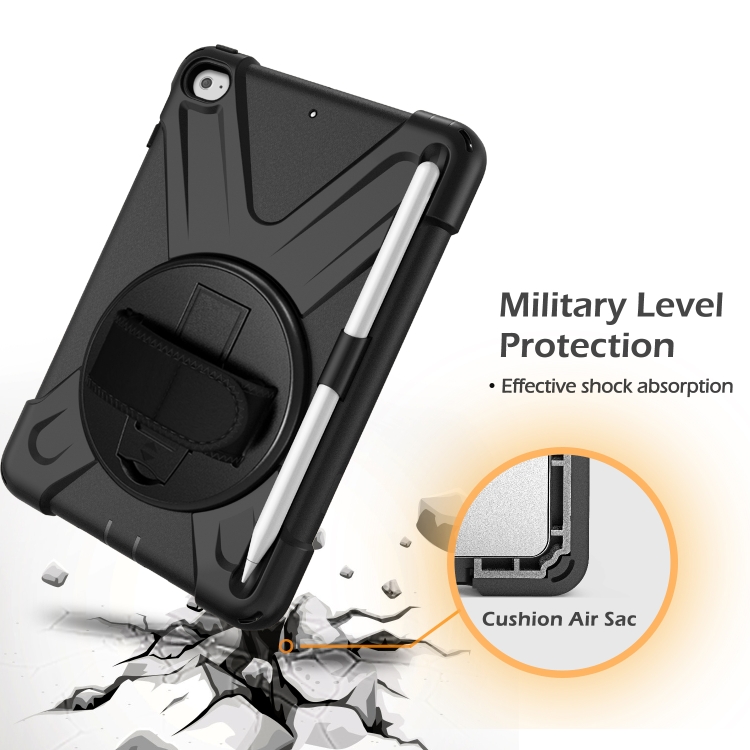 For iPad Mini 2019 / Mini 4 Shockproof Colorful Silicone + PC Protective Case with Holder & Shoulder Strap & Hand Strap & Pen Slot(Black) For iPad Mini 2019 / Mini 4 Shockproof Colorful Silicone + PC Protective Case with Holder & Shoulder Strap & Hand Strap & Pen Slot(Black)