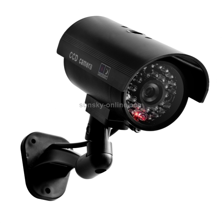 Cámara CCTV simulada a prueba de agua IP66 con LED intermitente para una alarma de seguridad de búsqueda realista (negro) - 1