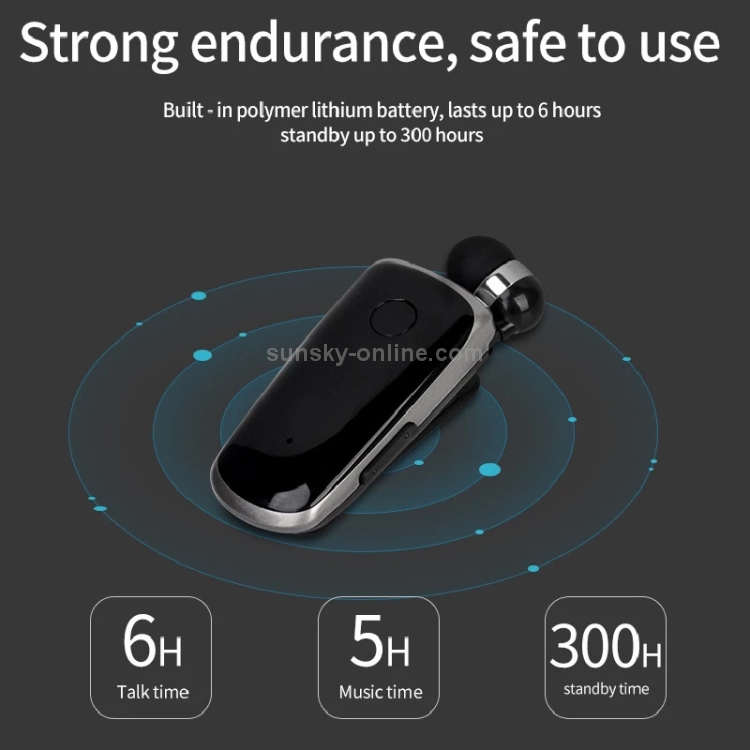 K39 Wireless Bluetooth Headset CSR DSP chip In-Ear Vibrating Alert Wear  Clip Hands Free Earphone (Rose Red)