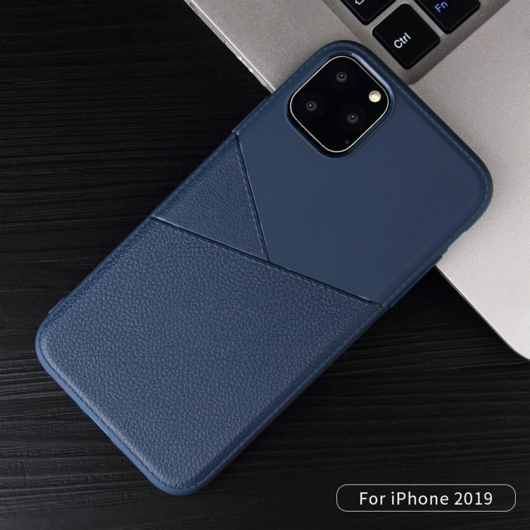 For iPhone 11 Pro Max Ultra-thin Shockproof Soft TPU + Leather Case (Blue) For iPhone 11 Pro Max Ultra-thin Shockproof Soft TPU + Leather Case (Blue)