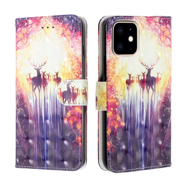 For iPhone 11 Pro 3D Visual Painting Horizontal Flip Leather Case, With Bracket & Card Slot & Wallet & Bracelet(The Deer) For iPhone 11 Pro 3D Visual Painting Horizontal Flip Leather Case, With Bracket & Card Slot & Wallet & Bracelet(The Deer)