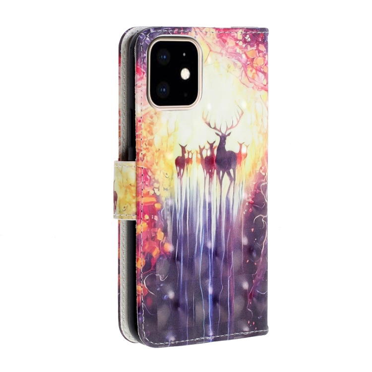 For iPhone 11 Pro 3D Visual Painting Horizontal Flip Leather Case, With Bracket & Card Slot & Wallet & Bracelet(The Deer) For iPhone 11 Pro 3D Visual Painting Horizontal Flip Leather Case, With Bracket & Card Slot & Wallet & Bracelet(The Deer)