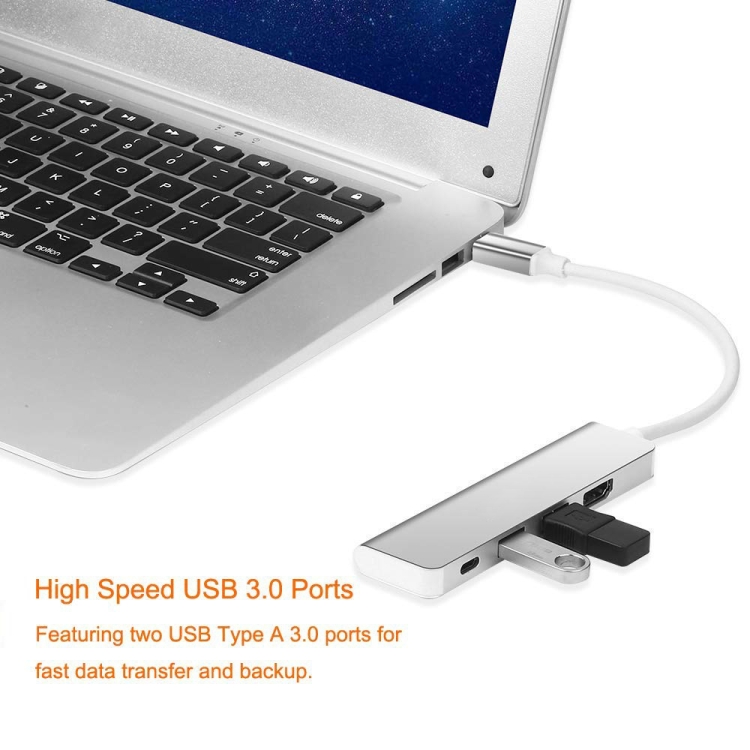 Hub 4 en 1 tipo C con adaptador HDMI USB 3.0 para MacBook Hub Periféricos de computadora USB USB tipo C HDMI para MacBook Pro Air - 3