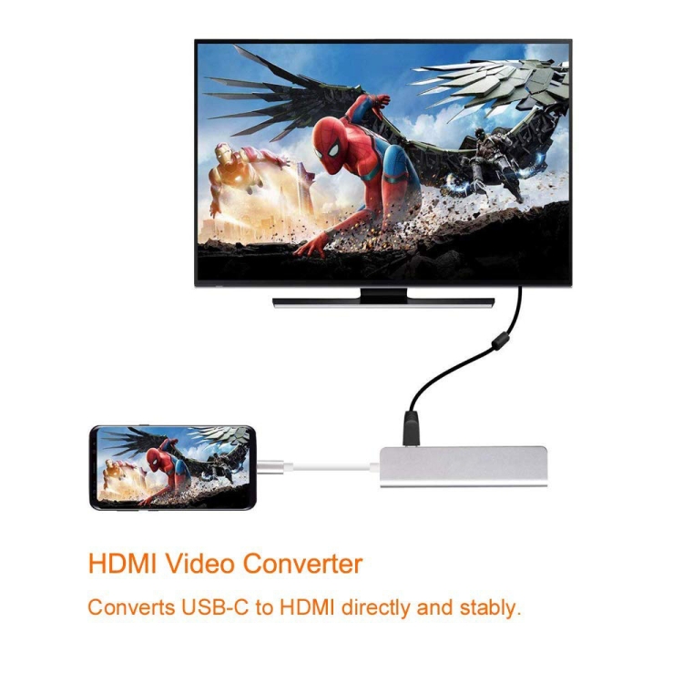 Hub 4 en 1 tipo C con adaptador HDMI USB 3.0 para MacBook Hub Periféricos de computadora USB USB tipo C HDMI para MacBook Pro Air - 5