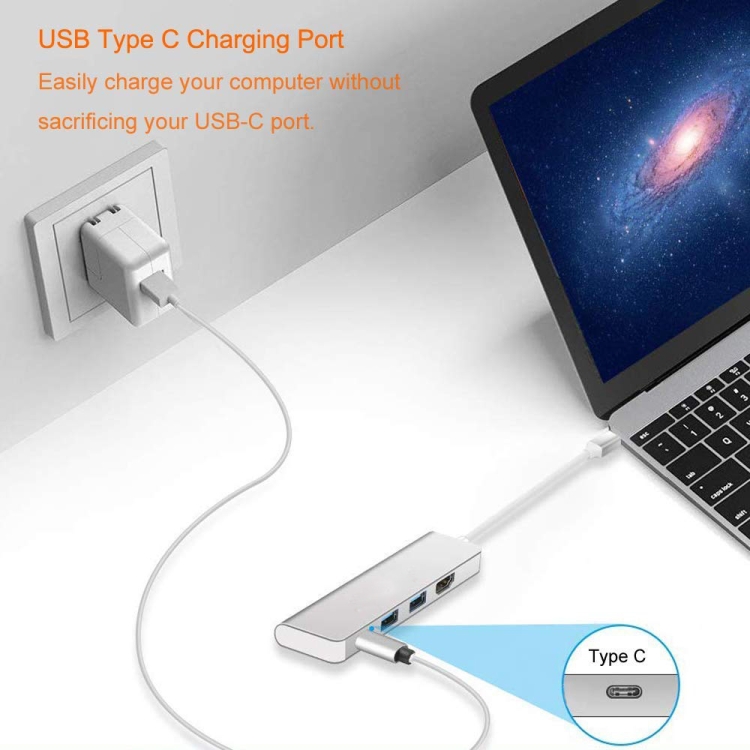 Hub 4 en 1 tipo C con adaptador HDMI USB 3.0 para MacBook Hub Periféricos de computadora USB USB tipo C HDMI para MacBook Pro Air - 7