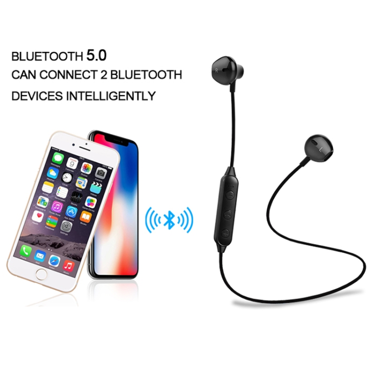 DL-33 5.0 Wireless Bluetooth Earphone Insert Card Sports Sweat-proof Earphone Bass Stereo Earbud(Black)