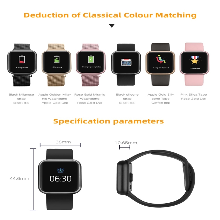 P80 Reloj inteligente con pantalla a color IPS de 1.3 pulgadas IP68 a  prueba de agua,