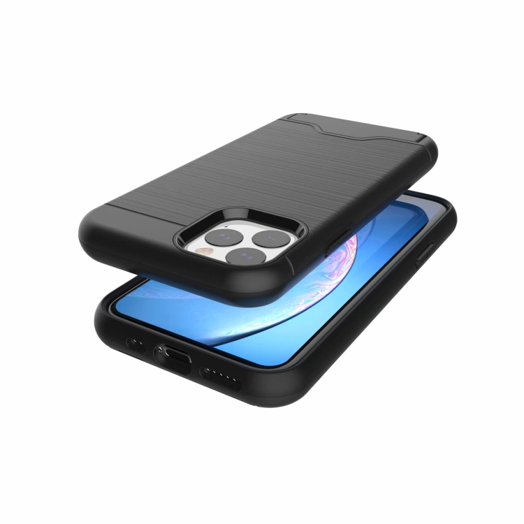 For iPhone 11 Pro Ultra-thin TPU+PC Brushed Texture Shockproof Protective Case, with Holder & Card Slot(Navy blue) For iPhone 11 Pro Ultra-thin TPU+PC Brushed Texture Shockproof Protective Case, with Holder & Card Slot(Navy blue)