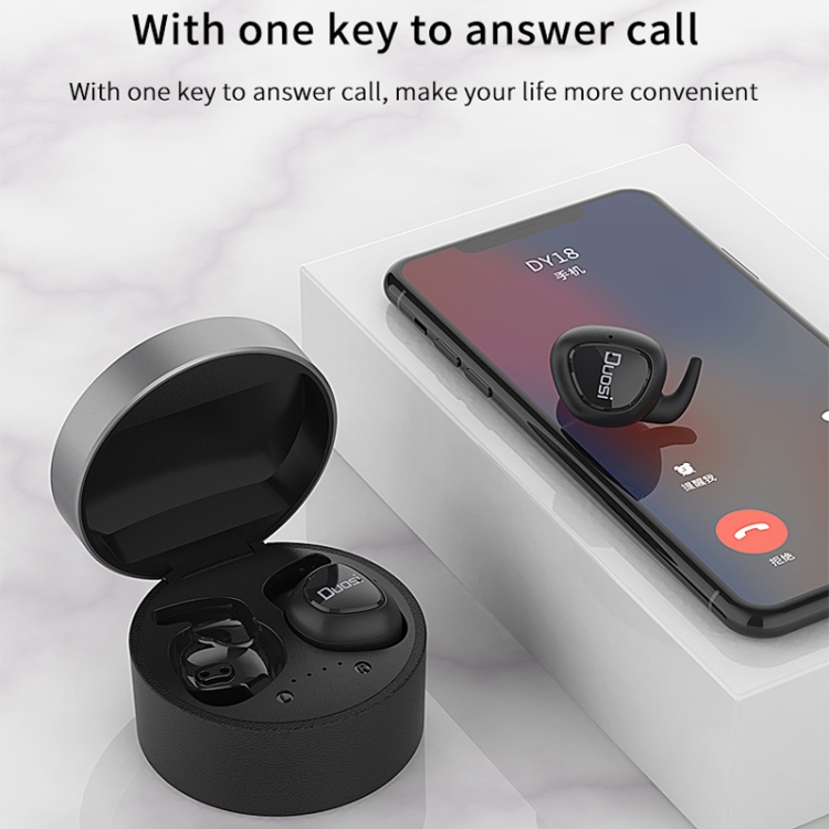 Duosi DY-18 TWS Stereo Bluetooth 5.0 Earphone with 450mAh Charging Box (Pink) Duosi DY-18 TWS Stereo Bluetooth 5.0 Earphone with 450mAh Charging Box (Pink)