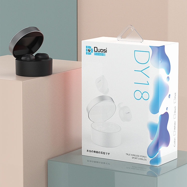 Duosi DY-18 TWS Stereo Bluetooth 5.0 Earphone with 450mAh Charging Box (Pink) Duosi DY-18 TWS Stereo Bluetooth 5.0 Earphone with 450mAh Charging Box (Pink)