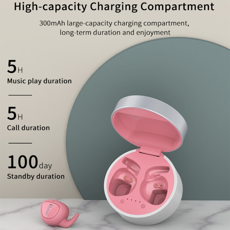 Duosi DY-18 TWS Stereo Bluetooth 5.0 Earphone with 450mAh Charging Box (Pink) Duosi DY-18 TWS Stereo Bluetooth 5.0 Earphone with 450mAh Charging Box (Pink)
