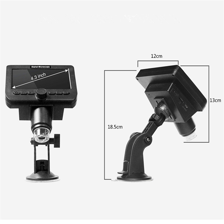 Microscopio digital de mano 1000 veces Lupa electrónica WiFi con pantalla Microscopio integrado （Negro） - 4