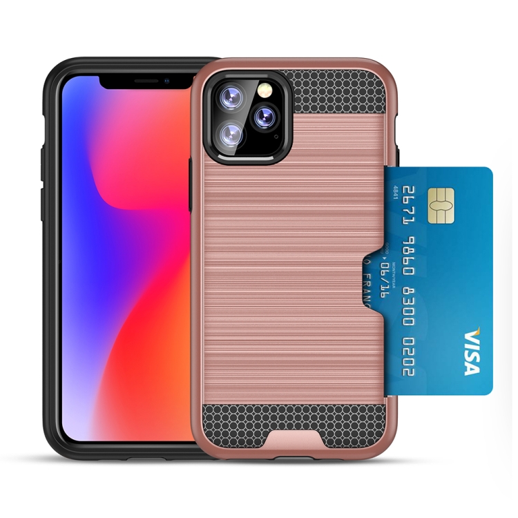 For iPhone 11 Pro Ultra-thin TPU+PC Brushed Texture Shockproof Protective Casewith Card Slot(Grey) For iPhone 11 Pro Ultra-thin TPU+PC Brushed Texture Shockproof Protective Casewith Card Slot(Grey)