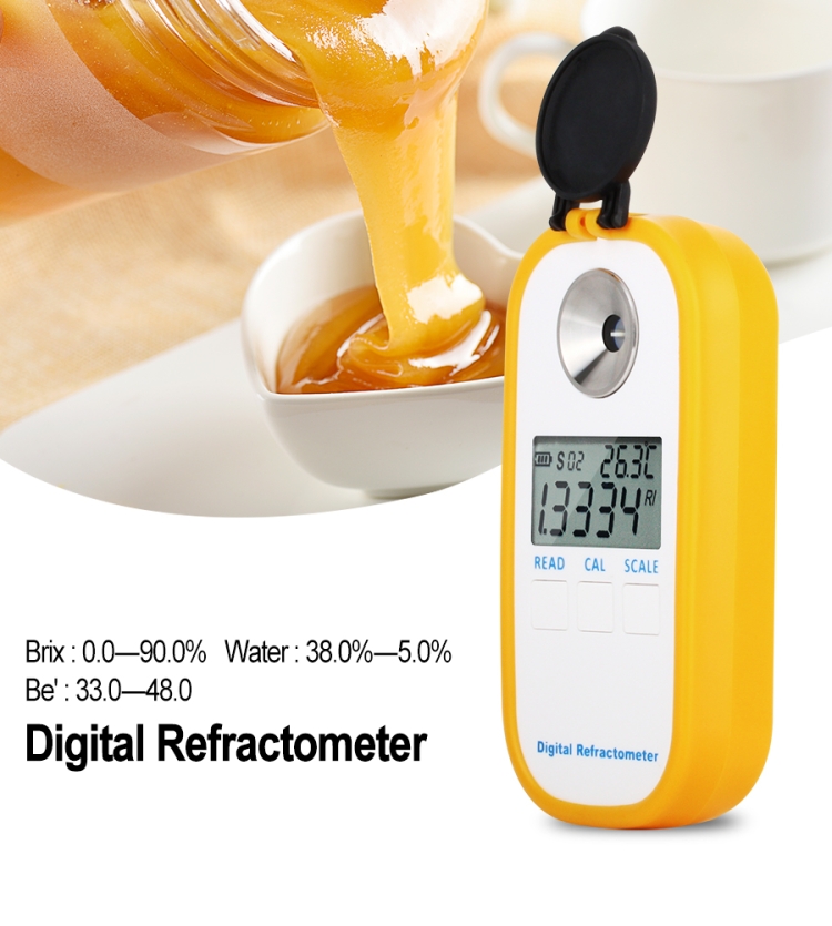 DR301 Digital Honey Réfractomètre Mesure Contenu de sucre Compteur Compteur  090 Brix Réfractomètre Baume miel Concentration d'eau Outil