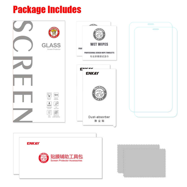 For iPhone 11 / XR / XR 2pcs ENKAY Hat-prince 0.26mm 9H 2.5D Curved Edge Tempered Glass Film For iPhone 11 / XR / XR 2pcs ENKAY Hat-prince 0.26mm 9H 2.5D Curved Edge Tempered Glass Film